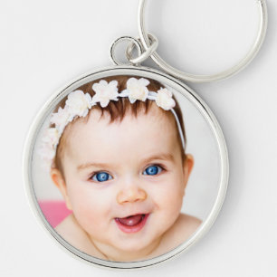 Precious Photo Memory Mother's Day Silver Round Keychain