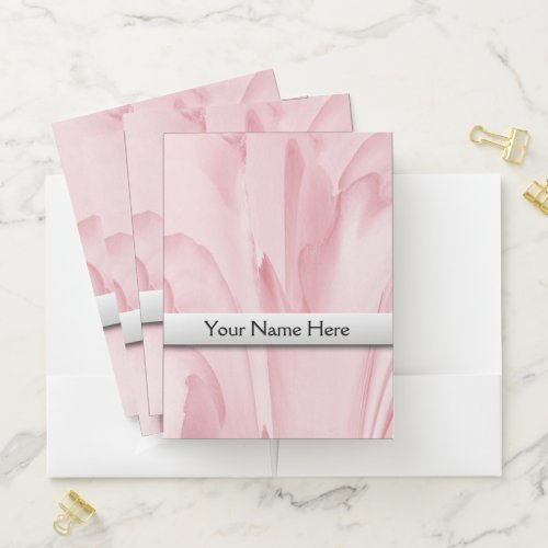 Precious Pink Petals with Name Pocket Folder