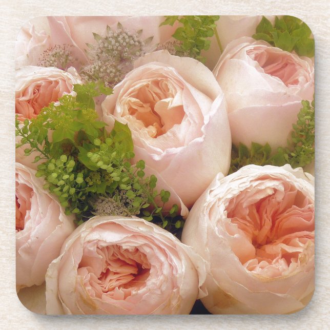 Precious Pink Roses Beverage Coaster (Front)
