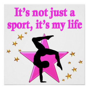 PRECIOUS PINK STAR GYMNASTICS INSPIRATIONAL QUOTE POSTER