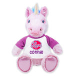Precious Pink Unicorn Love Stuffed Plush Animal<br><div class="desc">Spread love with this super soft and perfectly pink Unicorn. Type in a name to personalize it for the person you love and care for, or leave the customizable spot blank to symbolize just giving the gift of love. It is a perfect gift for birthdays, get well soon, holidays, anniversaries,...</div>