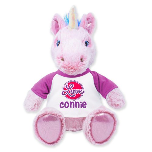 Precious Pink Unicorn Love Stuffed Plush Animal
