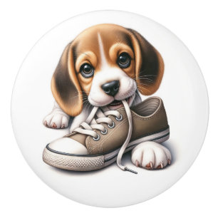 Precious Puppies Ceramic Knob