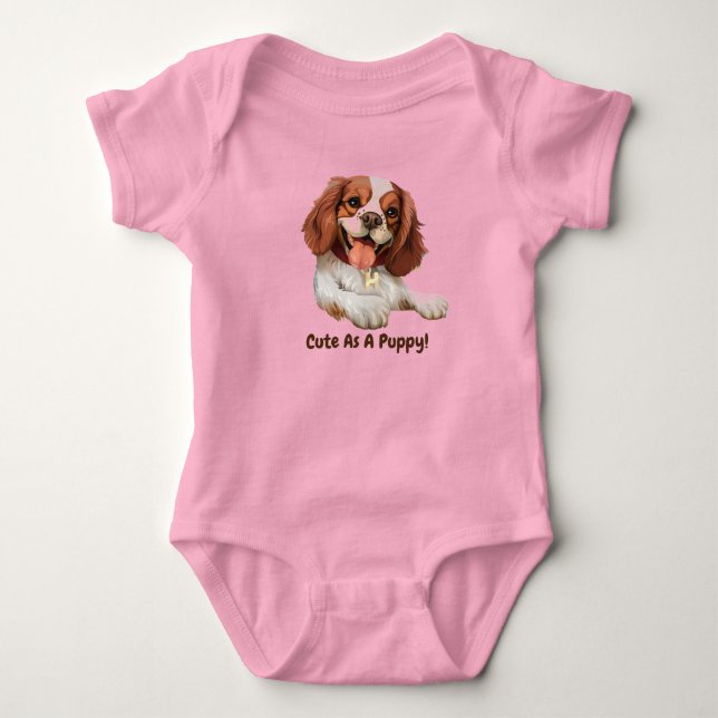 Precious Puppy Baby One-Piece Jumper Bodysuit (Front)