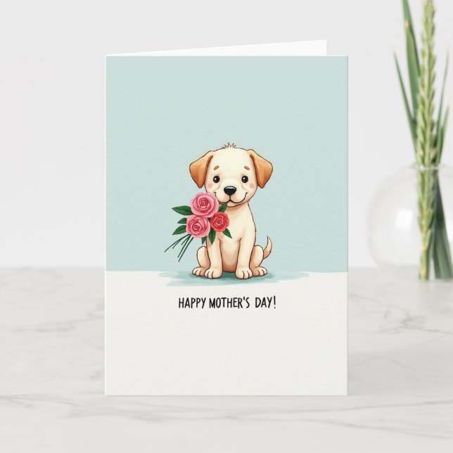 Precious Puppy Mothers Day Card (Front)