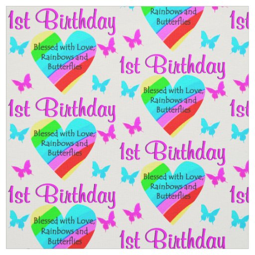 PRECIOUS RAINBOW 1ST BIRTHDAY FABRIC