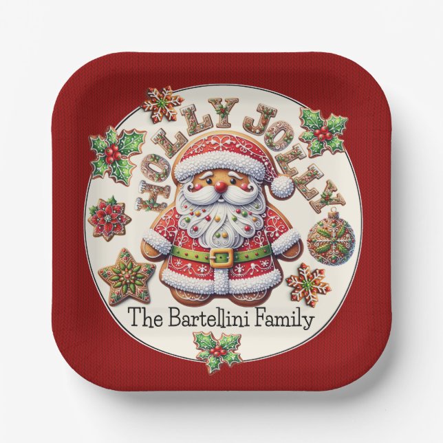 Precious Santa  Paper Plates (Front)