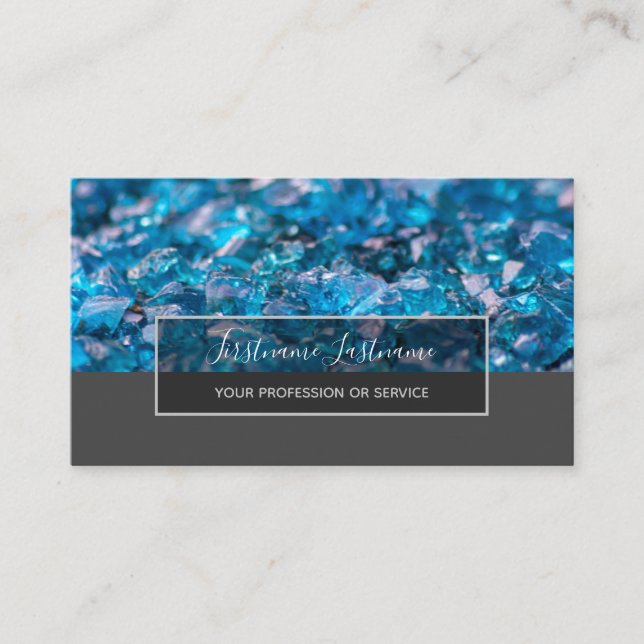Precious sapphire gems luxury crystal jewelry business card (Front)