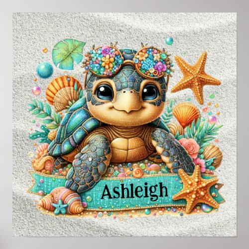 Precious Sea Turtle Theme  Poster