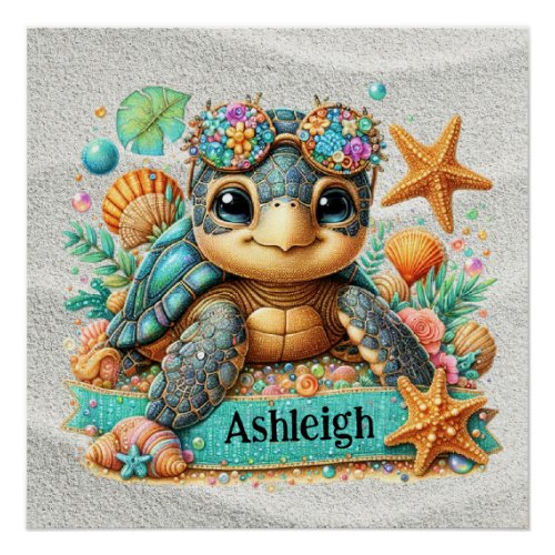 Precious Sea Turtle Theme  Poster