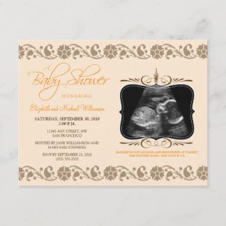 Precious Sonogram Baby Shower Invitation (peach)