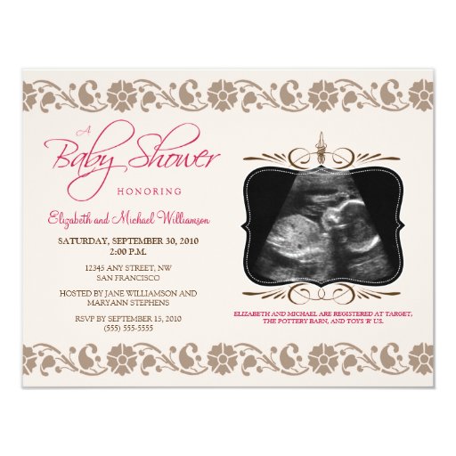 Ultrasound Photo Baby Shower Invitations 4