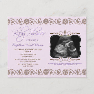 Precious Sonogram Baby Shower Invitation (purple)