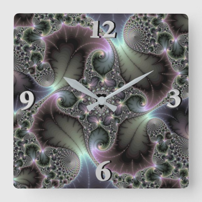 Precious Spiral Square Wall Clock (Front)