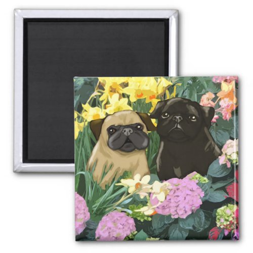 Precious Spring Pugs Magnets