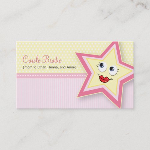 Precious Star Mommy Card Baby Pink Business Card