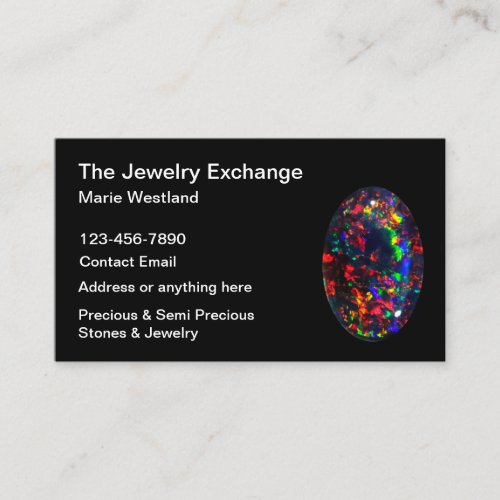 Precious Stone Jeweler Jewelry Theme Business Card