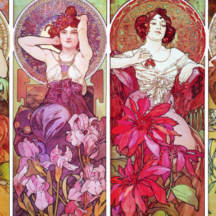 Alphonse Mucha Precious Stones Gifts On Zazzle Precious Stones And Flowers Alphonse Mucha Ceramic Ornament