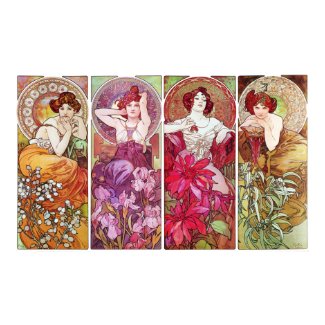 Precious Stones and Flowers, Alphonse Mucha Poster