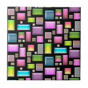 Precious stones and mother of pearl ceramic tile