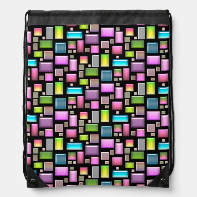 Precious stones and mother of pearl  drawstring bag (Front)