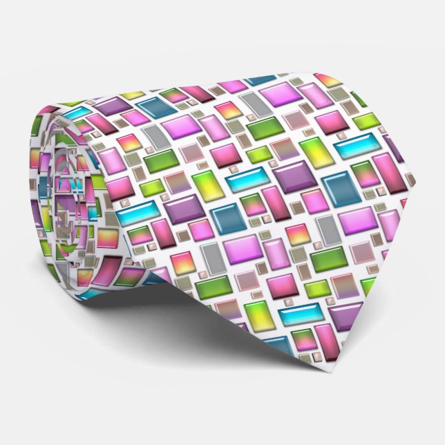 Precious stones and mother of pearl  neck tie (Rolled)