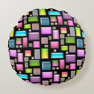 Precious stones and mother of pearl round pillow