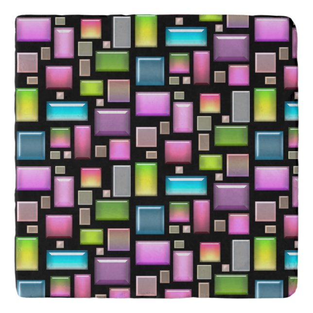 Precious stones and mother of pearl  trivet (Front)