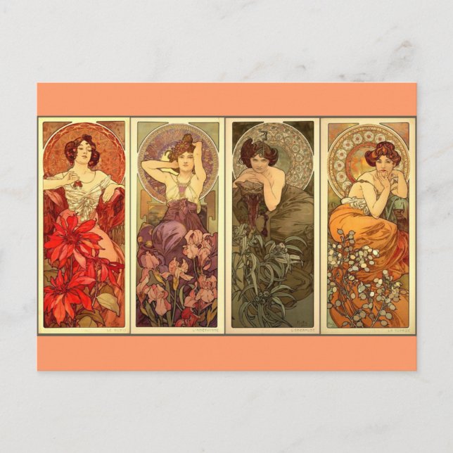 Precious Stones - Art nouveau Postcard (Front)