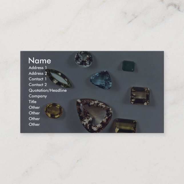 Precious stones business card (Front)
