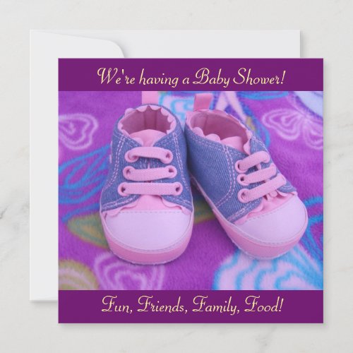 Precious Sweet Baby Shower Invitations Pink Shoes