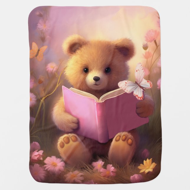 PRECIOUS TIMES TEDDY BEAR BABY BLANKET (Front)