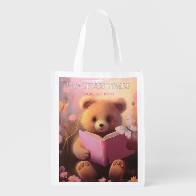 PRECIOUS TIMES TEDDY BEAR GROCERY BAG (Front)