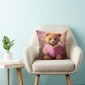 PRECIOUS TIMES TEDDY BEAR THROW PILLOW