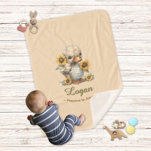 Precious to Jesus Personalized Baby Name Duck Sherpa Blanket