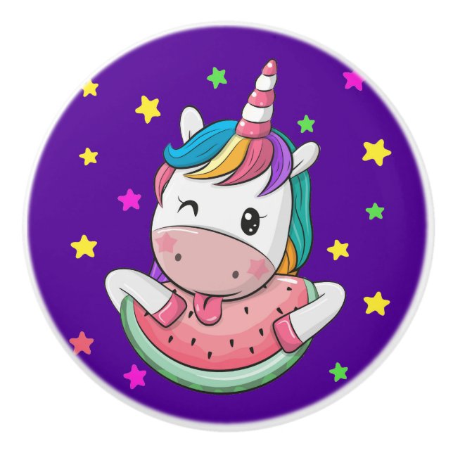 Precious Unicorn Ceramic Knob (Front)