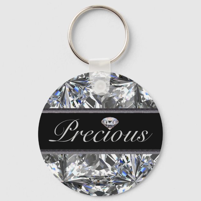 Precious White Gem Design Keychain (Front)