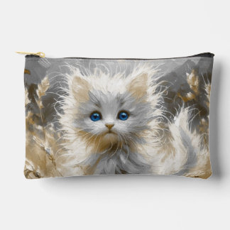 Precious White Kitten  Accessory Pouch