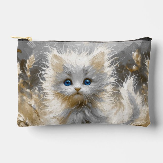 Precious White Kitten  Accessory Pouch (Front)