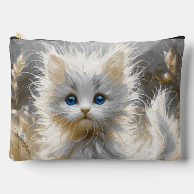 Precious White Kitten  Accessory Pouch (Front)