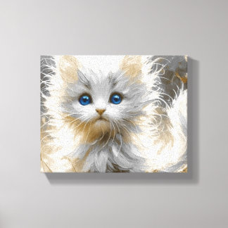 Precious White Kitten  Canvas Print