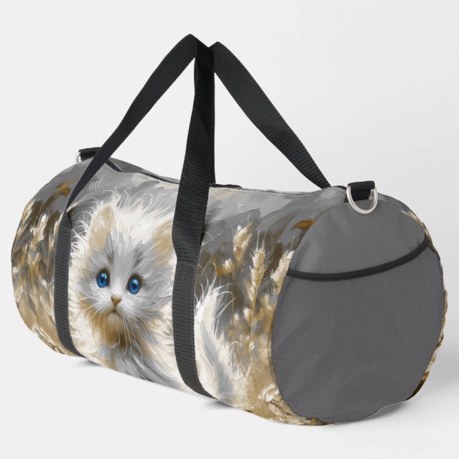 Precious White Kitten  Duffle Bag (Right Corner)