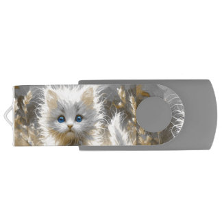 Precious White Kitten  Flash Drive