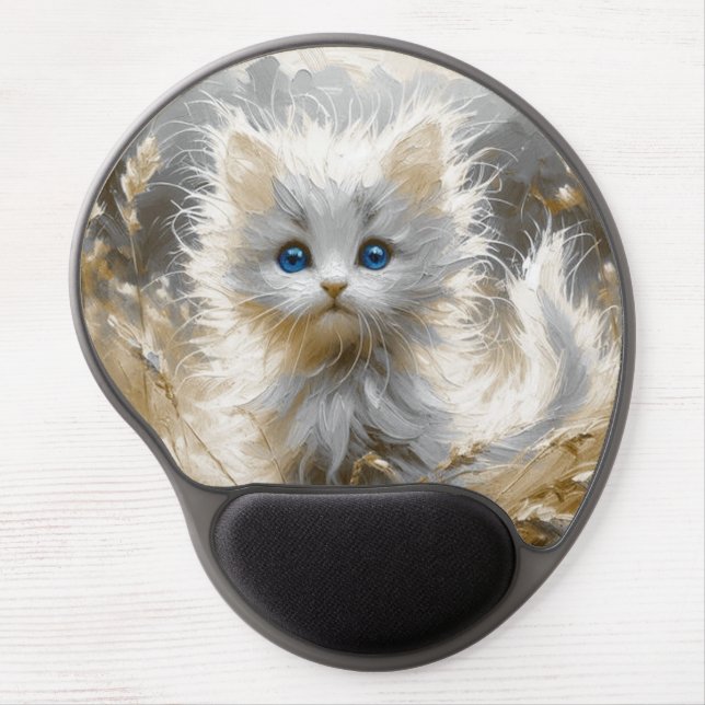 Precious White Kitten  Gel Mouse Pad (Front)