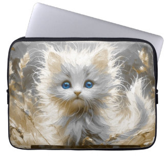 Precious White Kitten  Laptop Sleeve