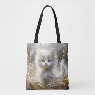 Precious White Kitten  Tote Bag