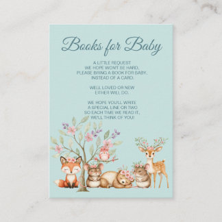 Precious Woodland Animals Baby Shower Enclosure Card