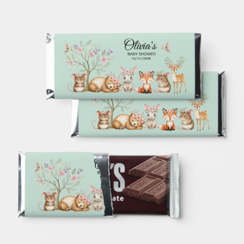 Precious Woodland Animals Baby Shower Hershey Bar Favors