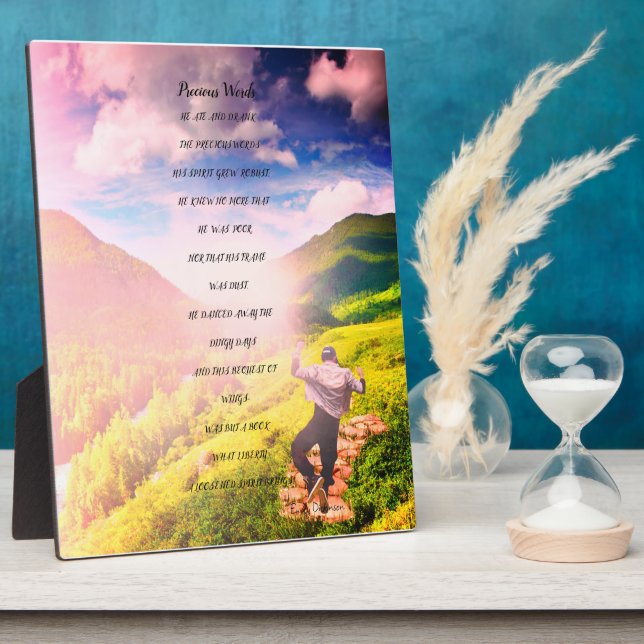 'Precious Words' Poem by Emily Dickinson Plaque (Side)