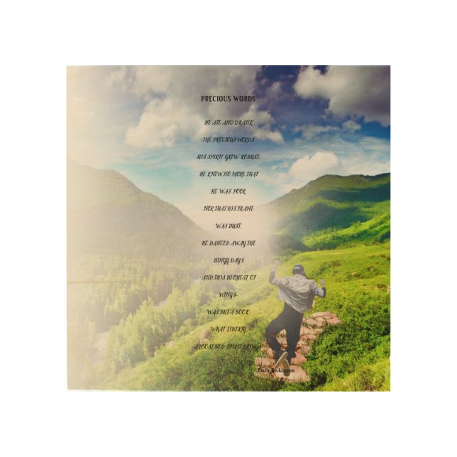Precious Words Poem by Emily Dickinson Print (Front)
